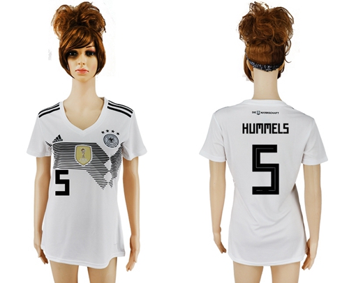 Women's Germany #5 Hummels White Home Soccer Country Jersey - Click Image to Close